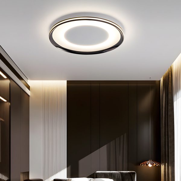 Round Black LED Flush Ceiling Light - Image 5