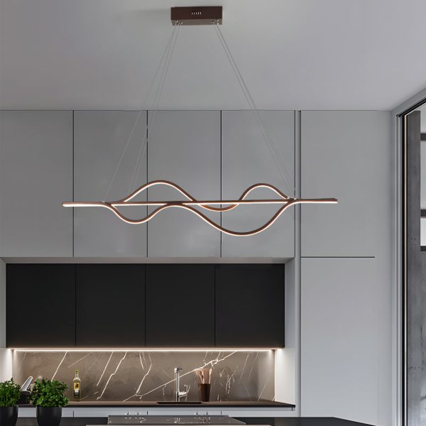 40'' Sleek Wave Modern Pendant Light with Dimmable LED - Image 3