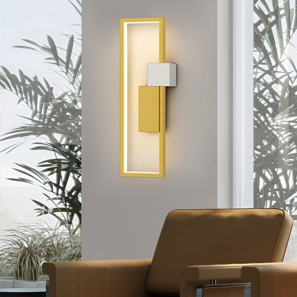 Rectangular Three-color Light LED Nordic Wall Light Fixture Wall Lamp - Image 4