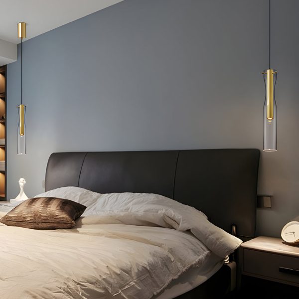 Long Glass Copper Luxury 3 Step Dimming Simple Modern Pendant Lights Fixture - Image 4