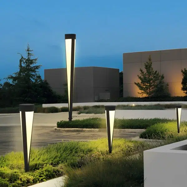 Round Outdoor Waterproof LED Gray Modern Solar Outdoor Lights Lawn Lamp - Image 5