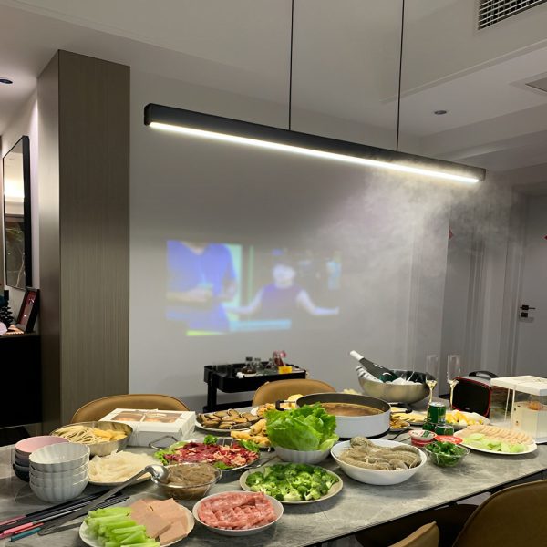 Minimalist Strip Stepless Dimming LED Black Modern Chandelier Pendant Lights - Image 2