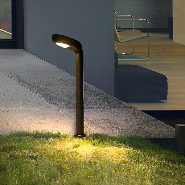 Minimalist Solar Powered Lawn Lights Sleek Aluminum Black Garden Lamp - Image 3