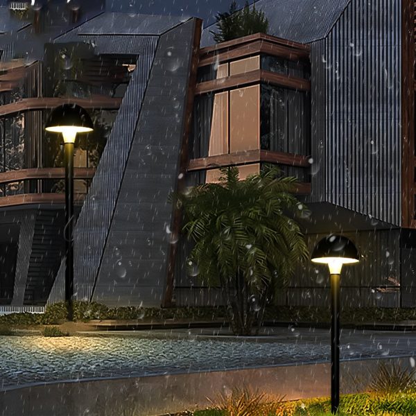 Creative Mushroom Shape Outdoor Waterproof LED Black Modern Lawn Lamp - Image 6