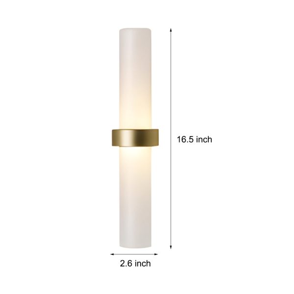 Modern Frosted Glass Tube 1-Light Wall Sconce in Warm White for Living Room - Image 5
