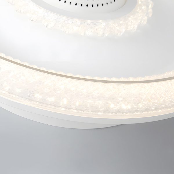 LED Smart Bladeless Ceiling Fan Round White Ceiling Fans with Dimmable Light - Image 5