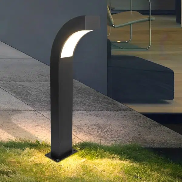 Minimalist Curved 24 inch Bollard Light Waterproof LED Landscape Lighting for Pathway - Image 4