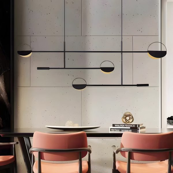 Chic Modern Adjustable Color Temperature LED Iron Linear Pendant Lamp - Image 2