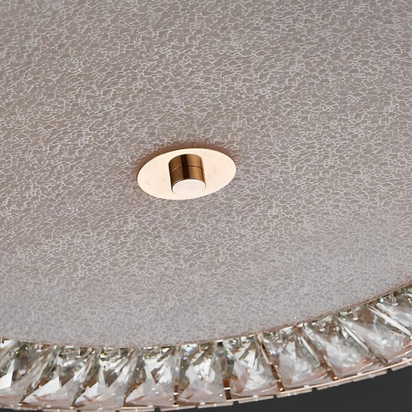 Round Crystal Three Step Dimming Glass Luxury Modern Ceiling Light Fixture - Image 4