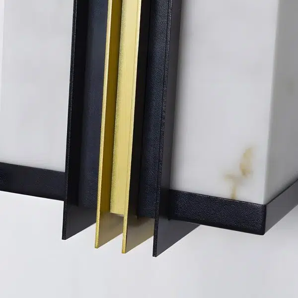 Modern Black LED Indoor/Outdoor Wall Lights with Resin Marble Shade - Image 5