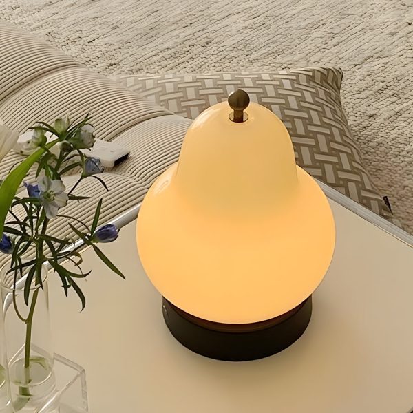 7.5 inch Glass Pear LED Table Ambient Lamp with Touch Switch - Image 5