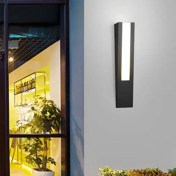 Minimalist LED Waterproof Black Modern Outdoor Wall Lamp Exterior Lights - Image 3