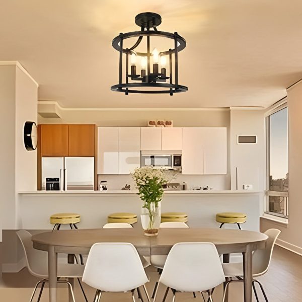 Retro Metal Lantern Design Industrial Style Ceiling Lights Pendant Light - Image 5