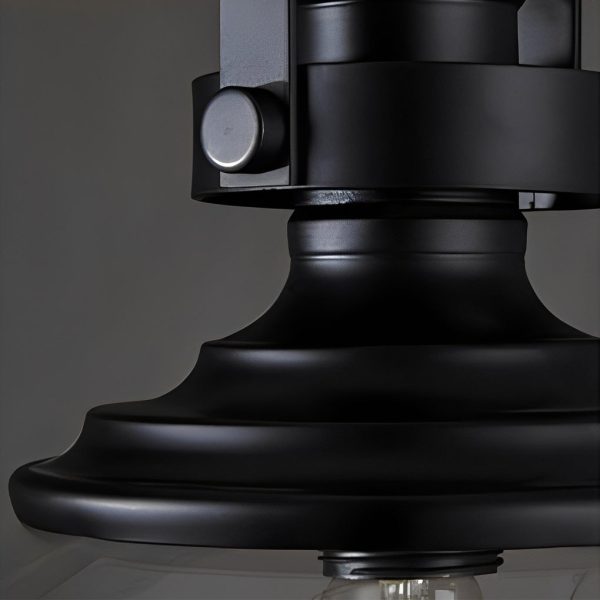 Retro Semicircular Glass Iron Black Industrial Style Pendant Lights Chandelier - Image 6