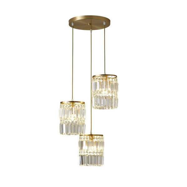 Cylindrical Crystal Shade Three Step Dimming Nordic Hanging Lights Fixture - Image 13