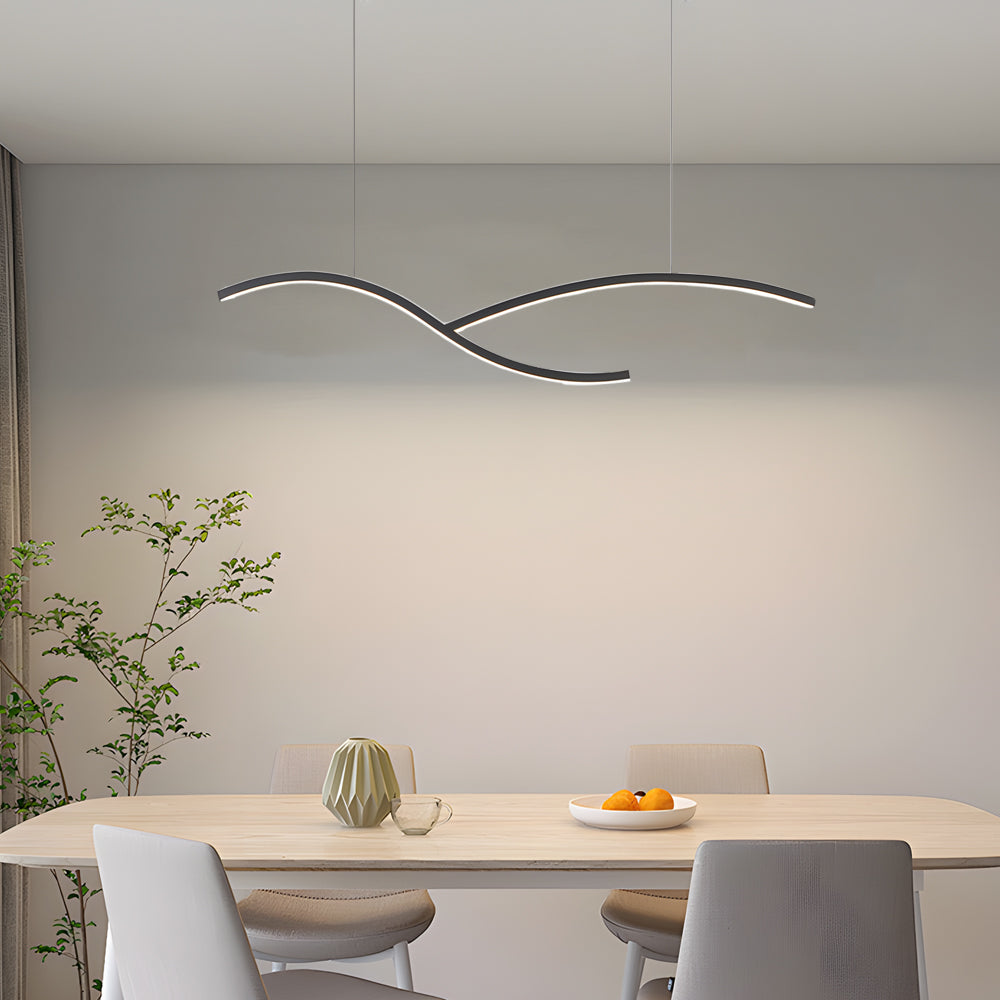 6-3e0b0abf-bcc5-4b9a-aa0b-ace132b3dfa2.jpg 39.4"/47.2" Wide Black/White Wave Linear LED Pendant - Image 1