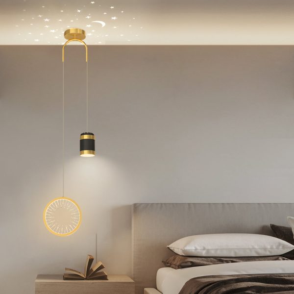 Round Oval Creative Starry Projection 3 Step Dimming Nordic Pendant Lights - Image 2