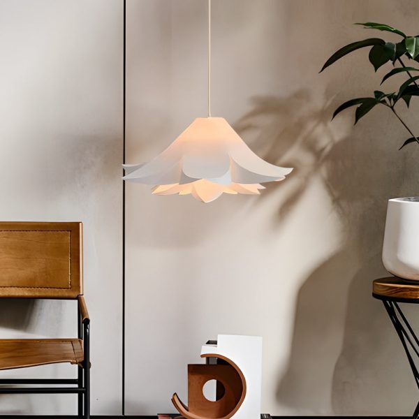 Creative White Petals Flower 3 Step Dimming Simple Nordic Chandeliers - Image 5