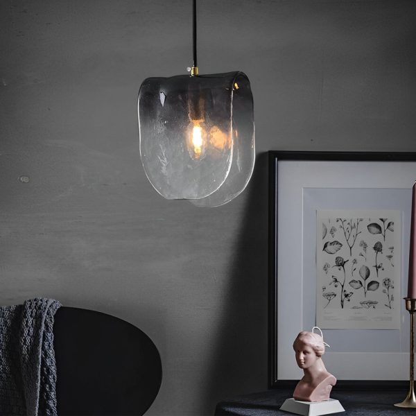 Gradient Smokey Gray Glass Post-Modern Small Chandelier Pendant Lights - Image 2