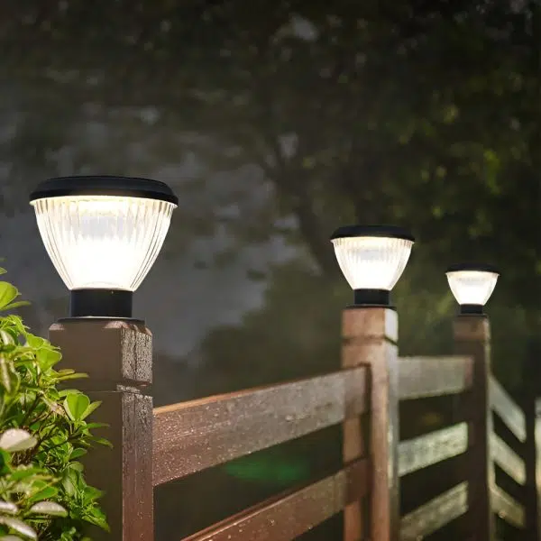 Round LED Fast Charging Black Modern Solar Post Caps Lights Pillar Light - Image 4
