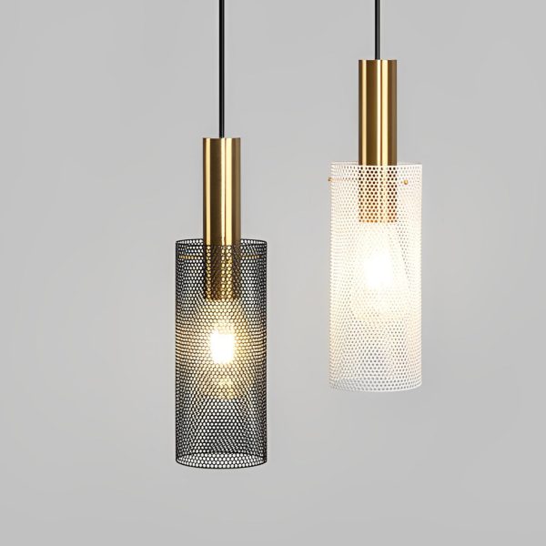 Cylindrical Minimalist Iron Grid Creative Modern Pendant Lighting - Image 7