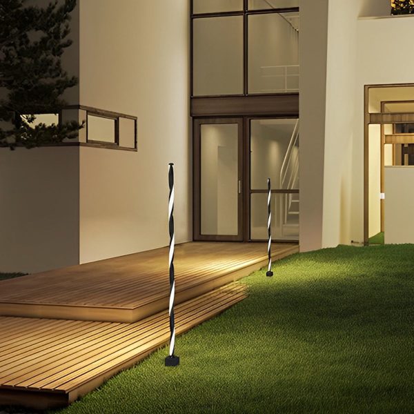Unique Minimalist LED Waterproof Black Solar Powered Lawn Lights Path Lamp - Image 5