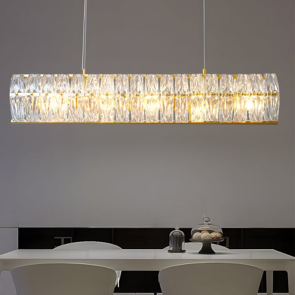 Round Glass Luxury 3 Step Dimming Simple Long Post-Modern Chandelier - Image 4
