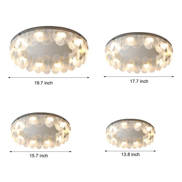 Round Small Glass Seashells 3 Step Dimming Simple Post-Modern Ceiling Lamp - Image 5