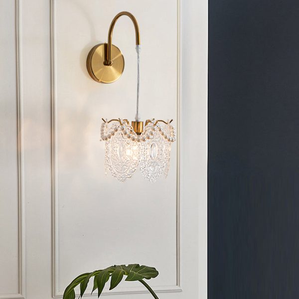 Glass Leaves Feathers Three Step Dimming Nordic Creative Wall Lights Fixture - Image 3