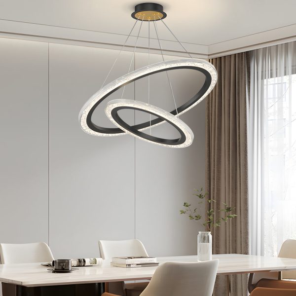 2/3 Rings Adjustable Luxury 3 Step Dimming Modern Chandelier Hanging Lights - Image 3