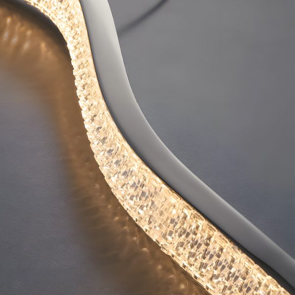 1-Light Black Wave Linear LED Pendant Light - Image 5