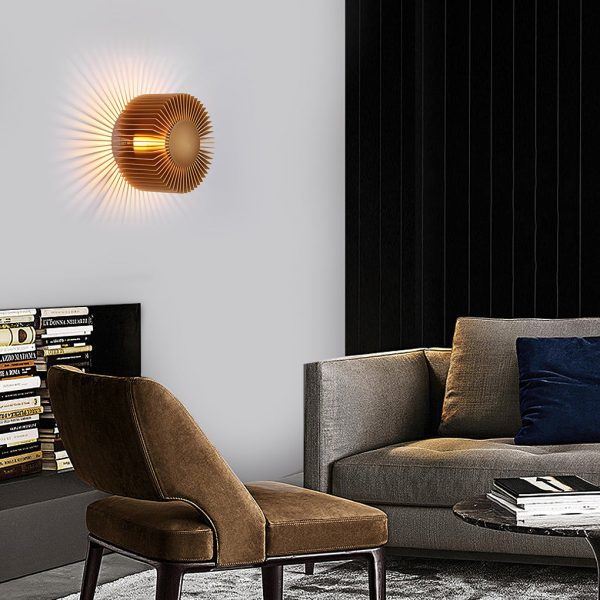 Round Sun Flowers LED Creative Decor Aluminum Modern Wall Light Fixture - Image 3