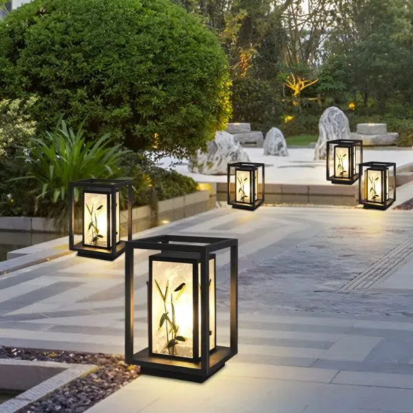 Artistic Solar LED Path Lights with Landscape Pattern - Image 3