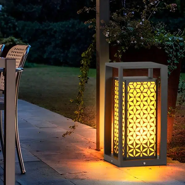 Unique Flower Pattern Waterproof Black Modern LED Lawn Lamp Path Lights - Image 5