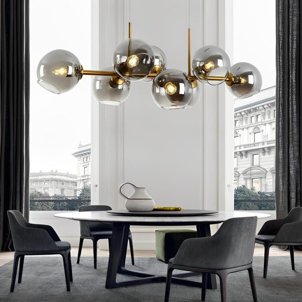 8 Lights Glass Shade LED Postmodern Chandelier Dining Room Light Fixtures - Image 7