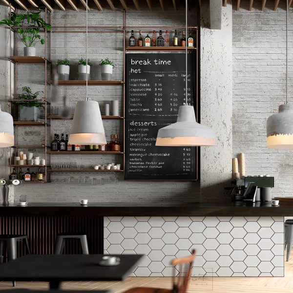 Round Creative Resin Cement Minimalist Industrial Pendant Light Chandelier - Image 5