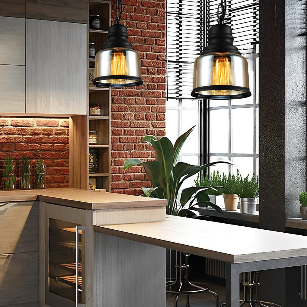 6-63b0426d-72c4-4d35-91da-fffd7bd8d8f9.jpg Retro Bottle Brown Glass Shade Creative Industrial Pendant Lights Chandelier - Image 1