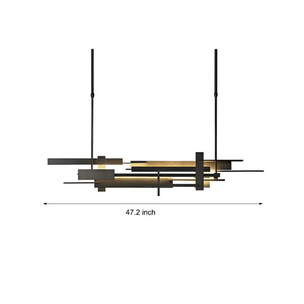 Long Irregular Metal Geometric Black Postmodern Dining Room Chandelier - Image 5