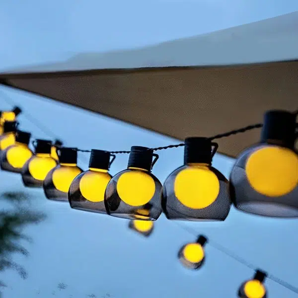 Battery Operated USB Solar 40 Lights LED Bulbs Outdoor String Lights - Image 5