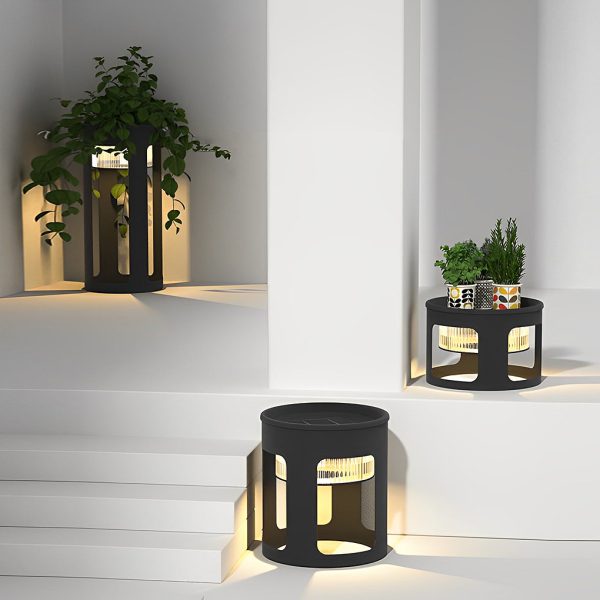 Round Table Lamp with Under-Table Lighting Solar-Powered LED Outdoor Light - Image 7