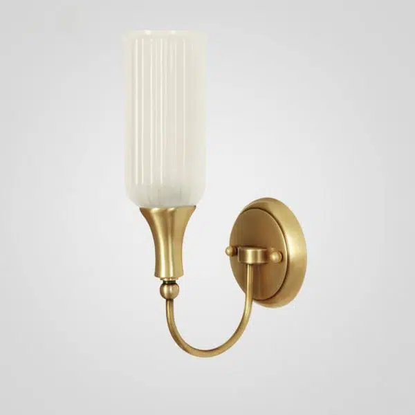 Vintage Rustic Brass Glass 1/2 Light Wall Sconce Lamp - Image 2