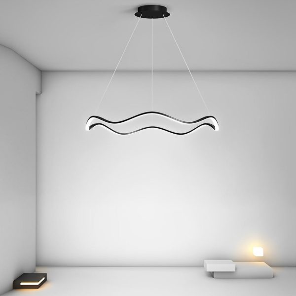 Circular Wavy LED Stepless Dimming Modern Chandelier Hanging Ceiling Lamp - Image 7
