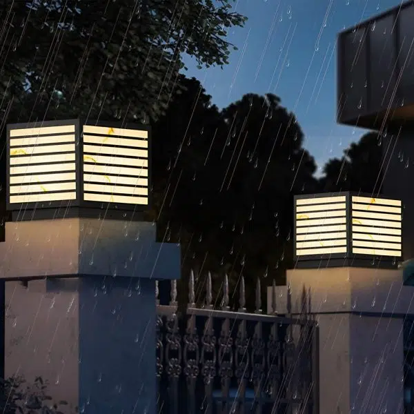 Square IP65 Waterproof LED Solar Modern Outdoor Deck Post Lights Pillar Light - Image 5