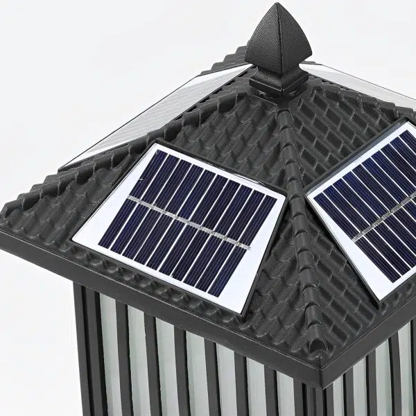 Retro Scenery Waterproof LED Black Vintage Solar Fence Post Lights - Image 4