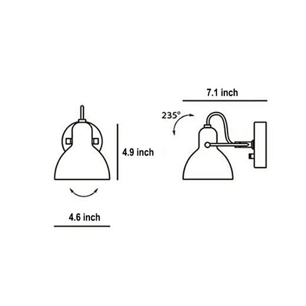 Creative 235?? Rotatable White Glass Shade Minimalist Nordic Wall Lamp - Image 5