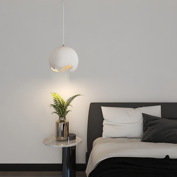 Irregular Ball Creative Ins Creamy White Japanese Style Chandelier Light - Image 2