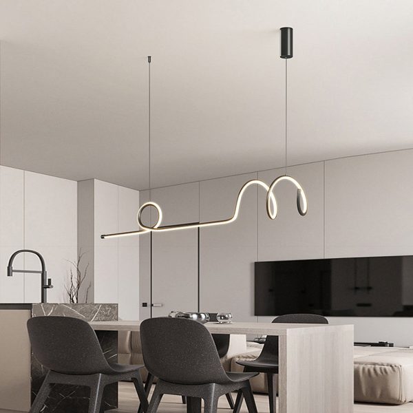 Minimalist Waves Circular Stepless Dimming LED Intelligent Chandeliers - Image 5