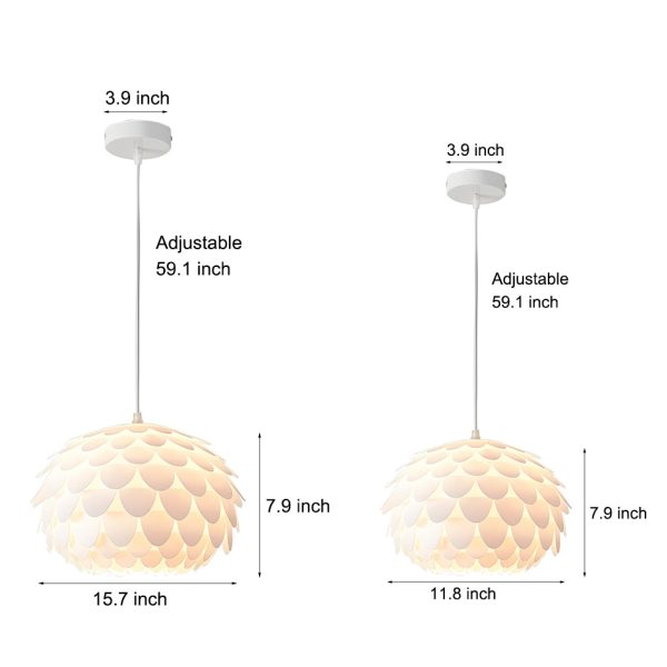 Round Fish Scales Three Step Dimming LED White Modern Pendant Lights - Image 5