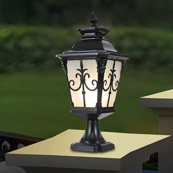 Retro Pattern Waterproof LED European Style Solar Fence Post Lights - Image 3