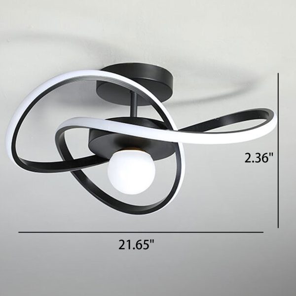 Nordic Modern Simple Streamer Surround Design LED Semi-Flush Mount Light - Image 5